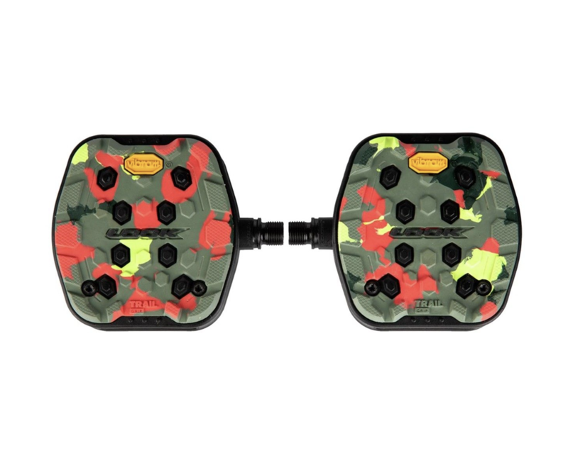 Look Trail Grip Flat Mountain Bike Pedals CAMO/GREEN-1